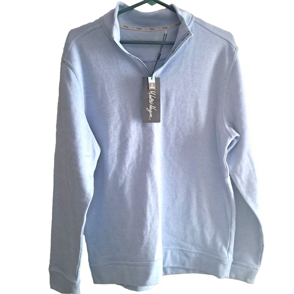 Walter Hagen Perfect 11 Golf Sweater 1/4 Zip Blue Mens Small Thermal Insulating